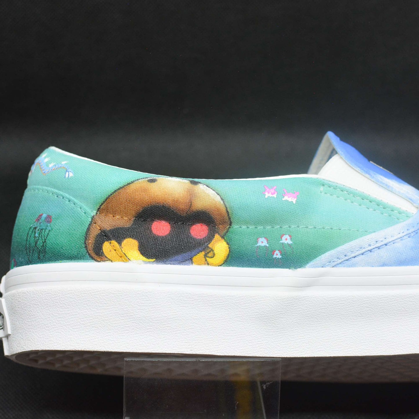 showing the side for the custom water type pokemon shoes
