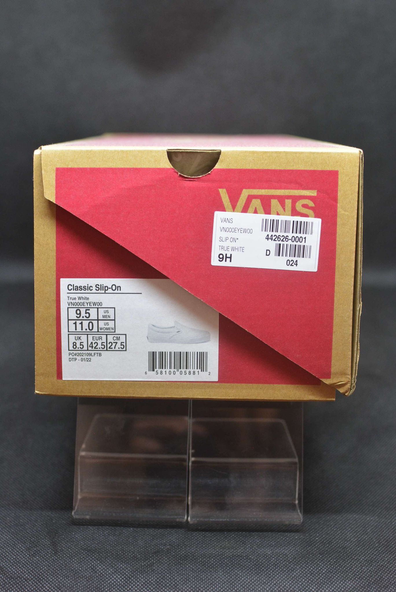 showing the box, with sizing for the custom water type pokemon shoes