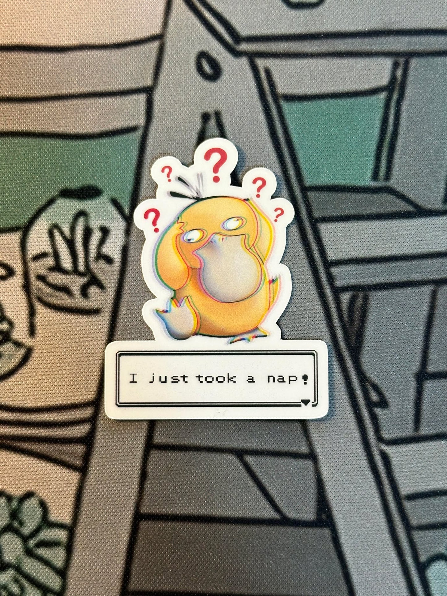 showing the psyduck on a different background for the pokemon psyduck sticker