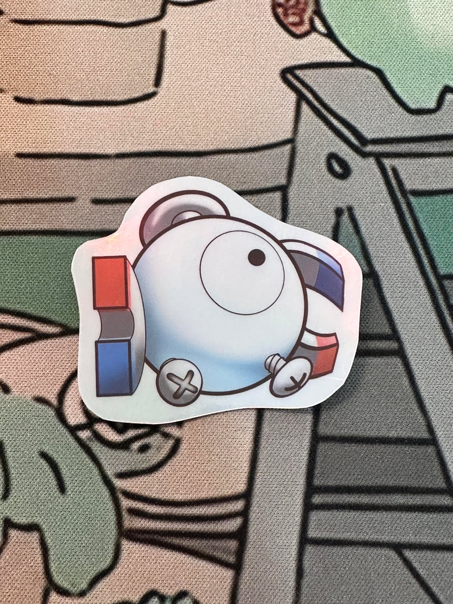 showing the normal variant with a different background  for the pokemon magnemite sticker