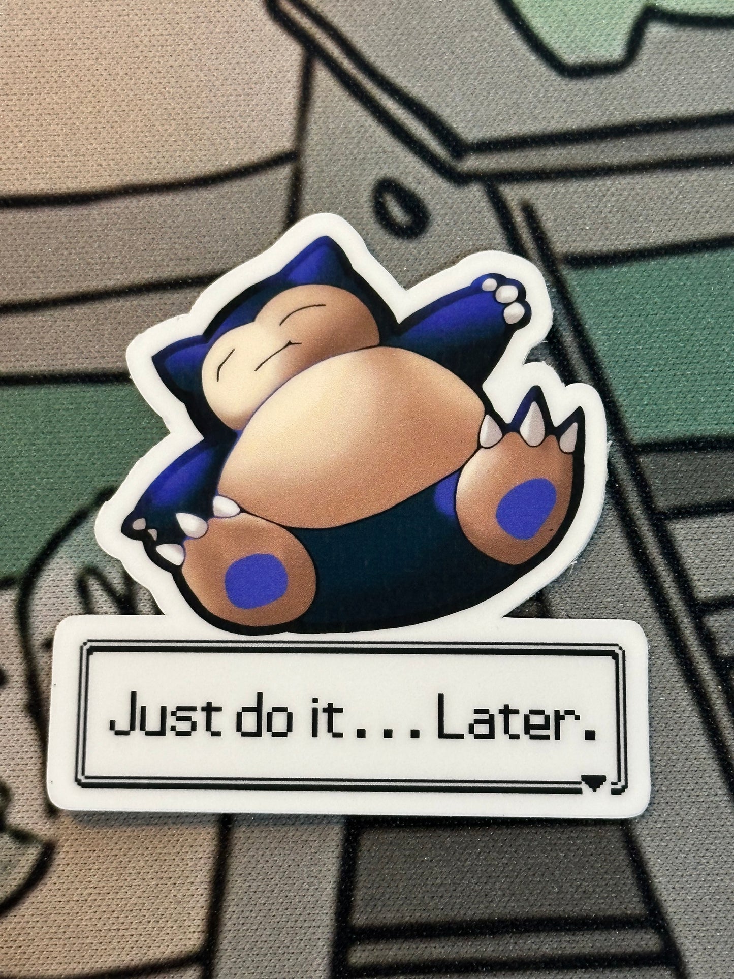 different background of the pokemon snorlax sticker