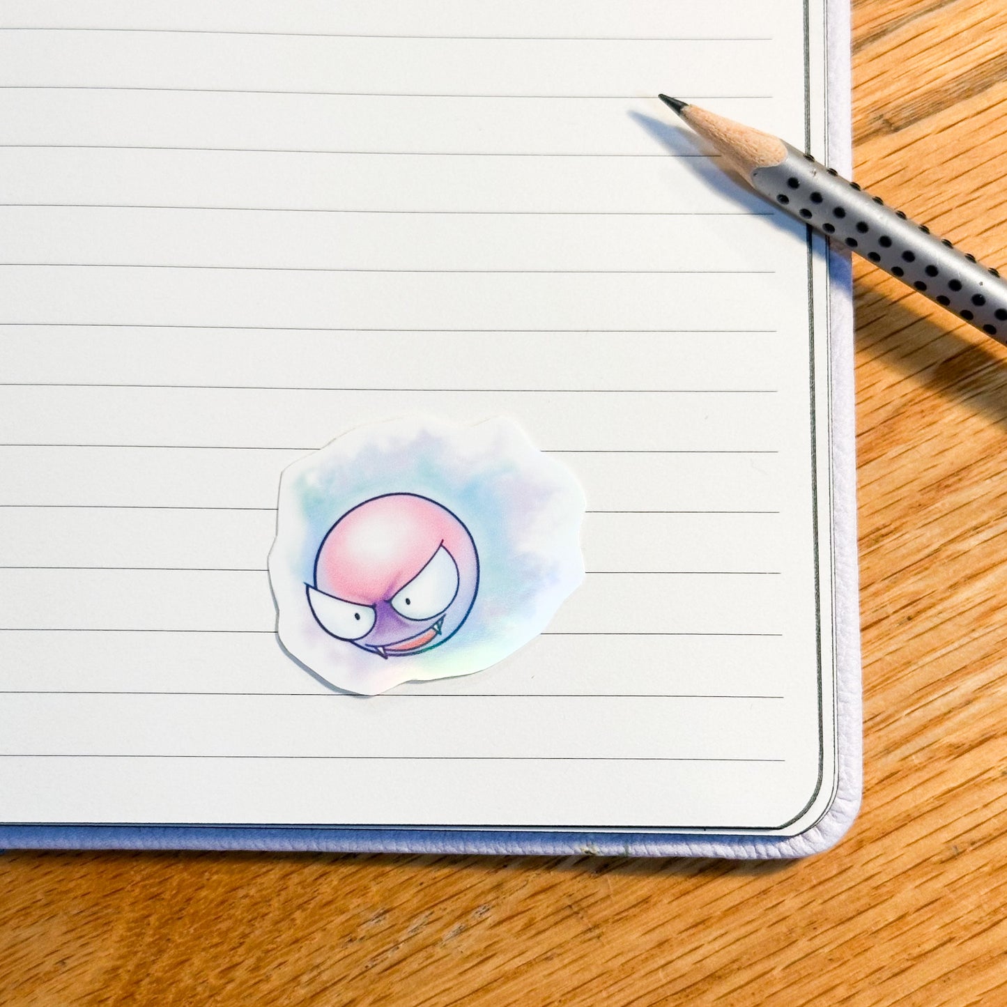 showing the gastly by itself for the pastel pokemon gengar, haunter and gastly stickers