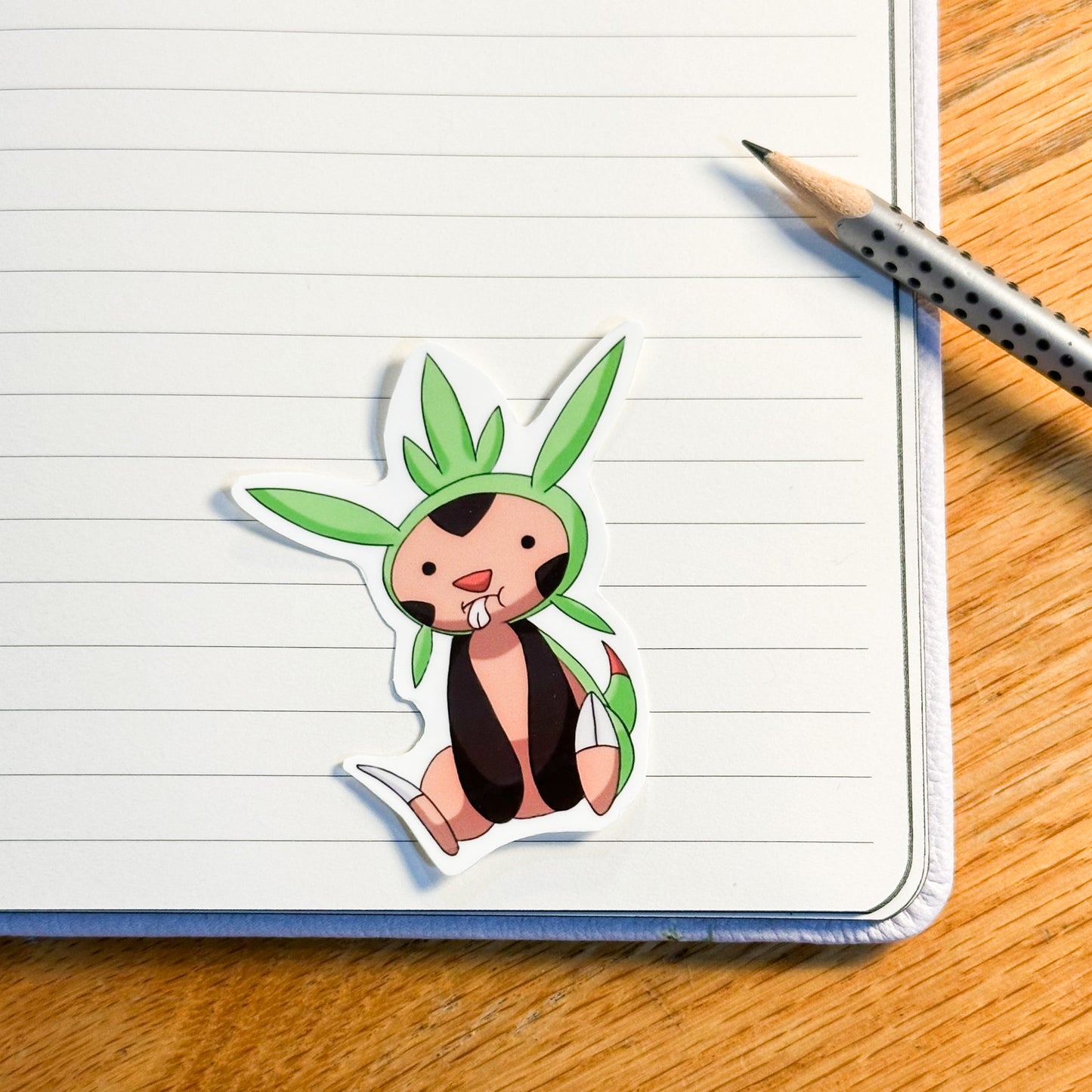 showing the Chespin variant by itself or the derpy pokemon stickers of bulbasaur, Chikorita, treecko, turtwig, snivy, chespin, grooky, rowlett, sprigatito