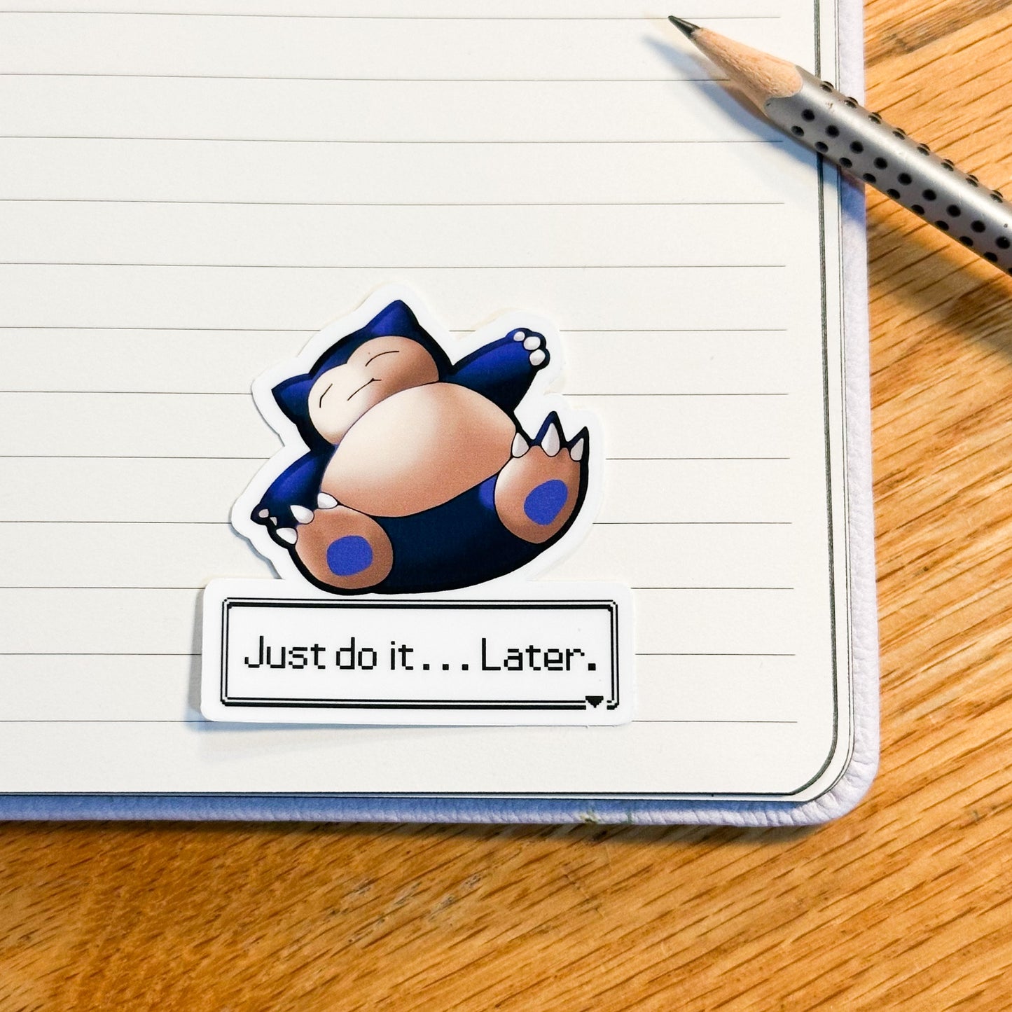 close up high resolution image of the pokemon snorlax sticker