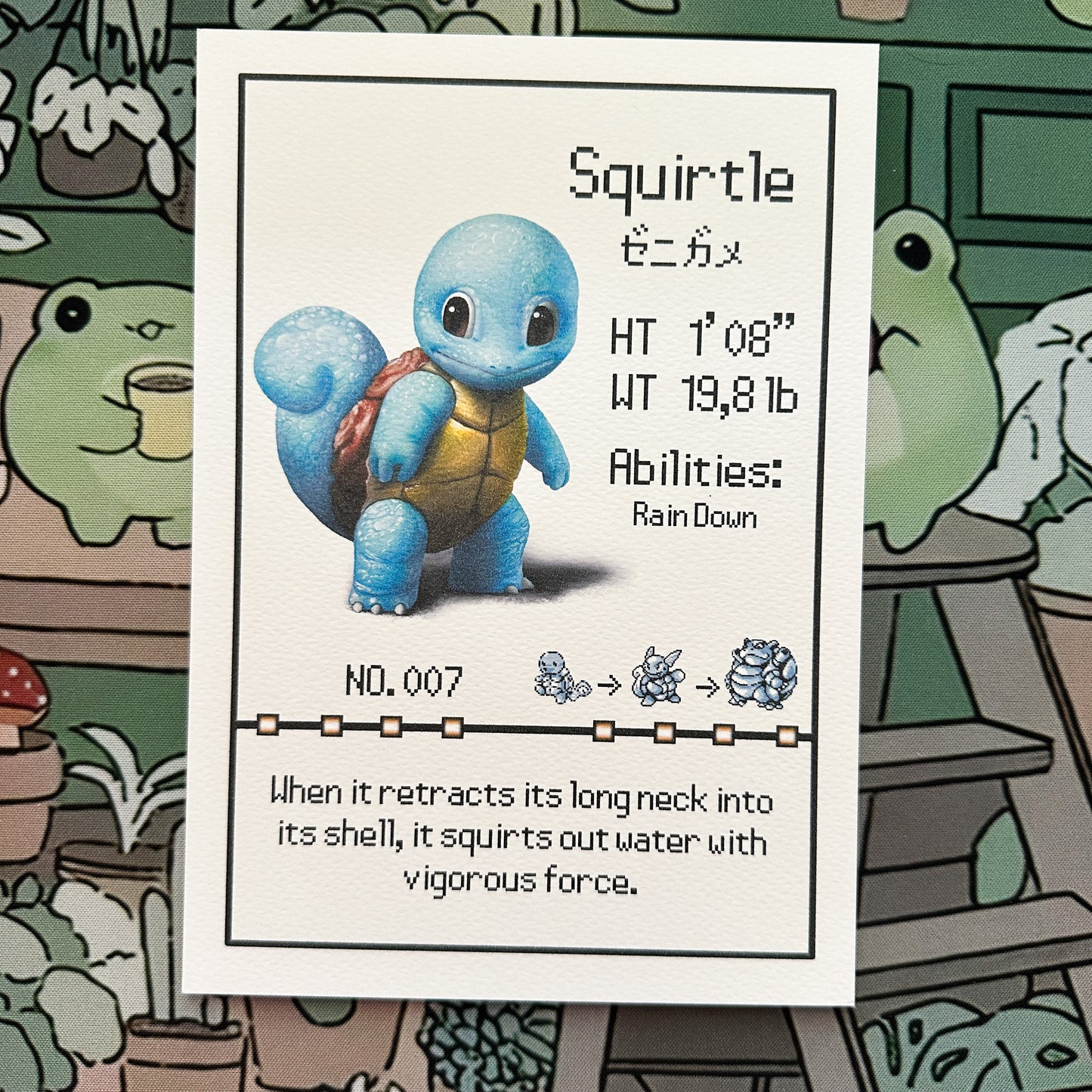 Squirtle Pokedex entry print A5