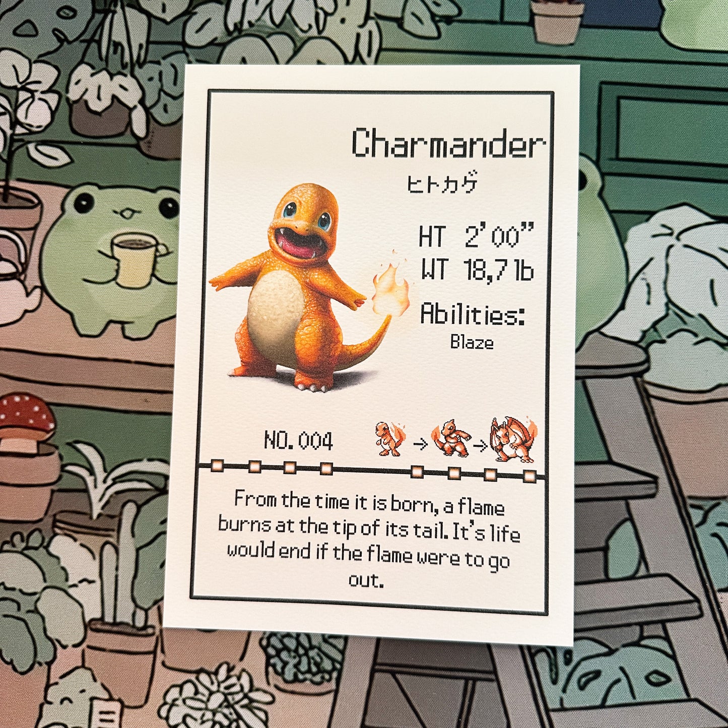 Charmander Pokedex entry print A5