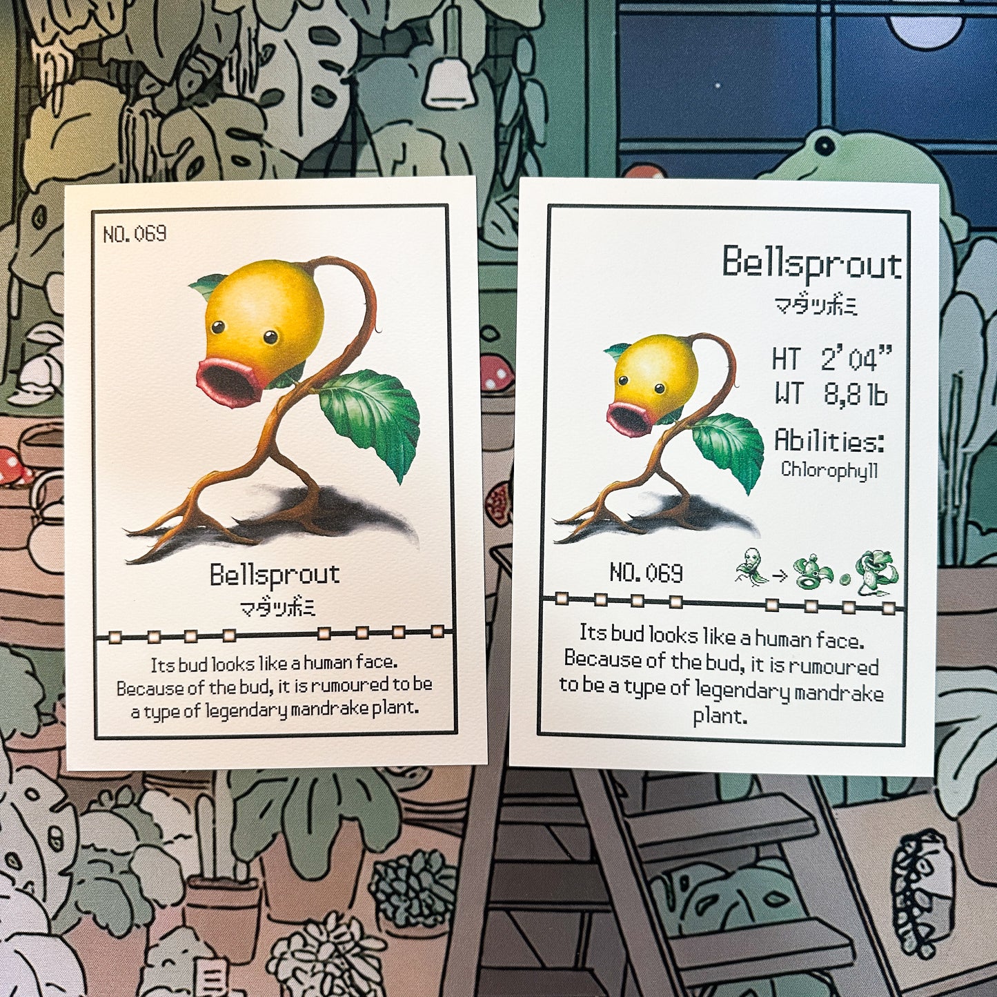 Bellsprout Pokedex entry print A5