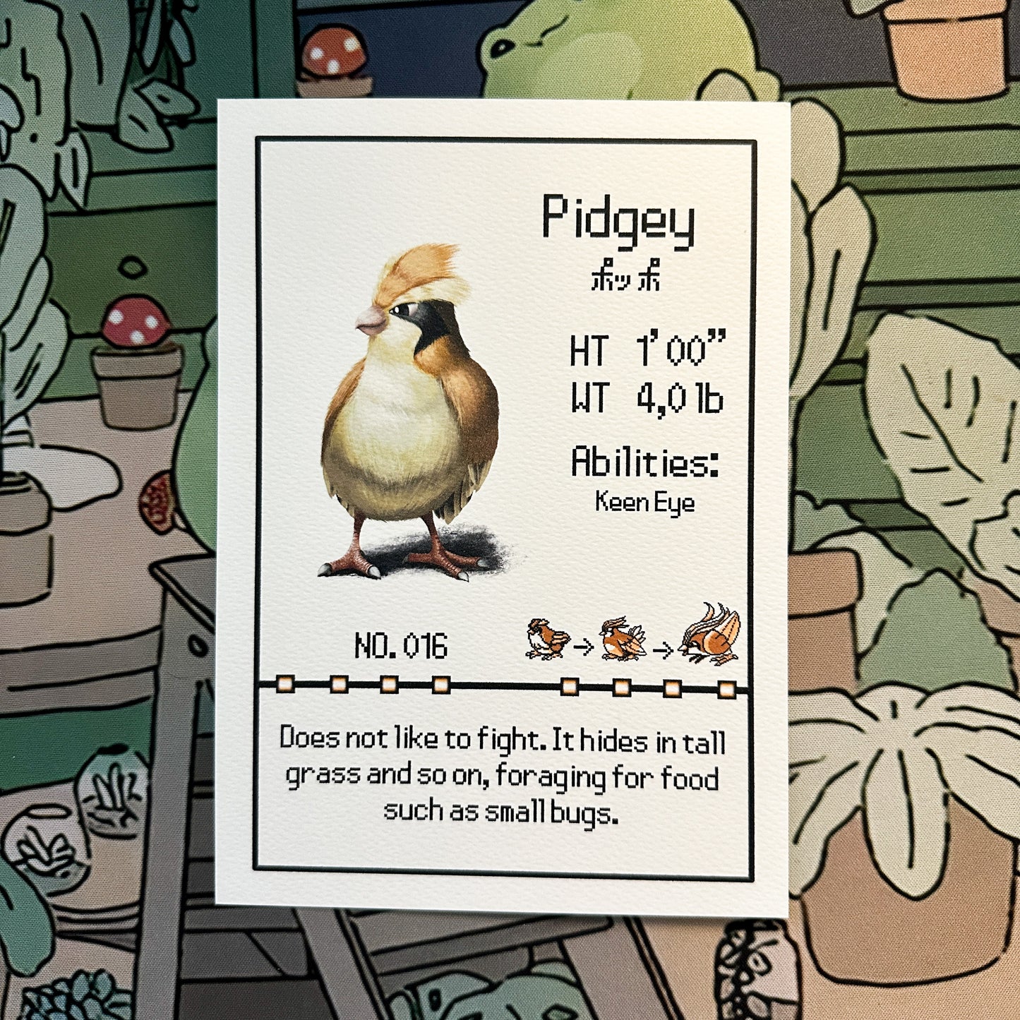 Pidgey Pokedex entry print A5