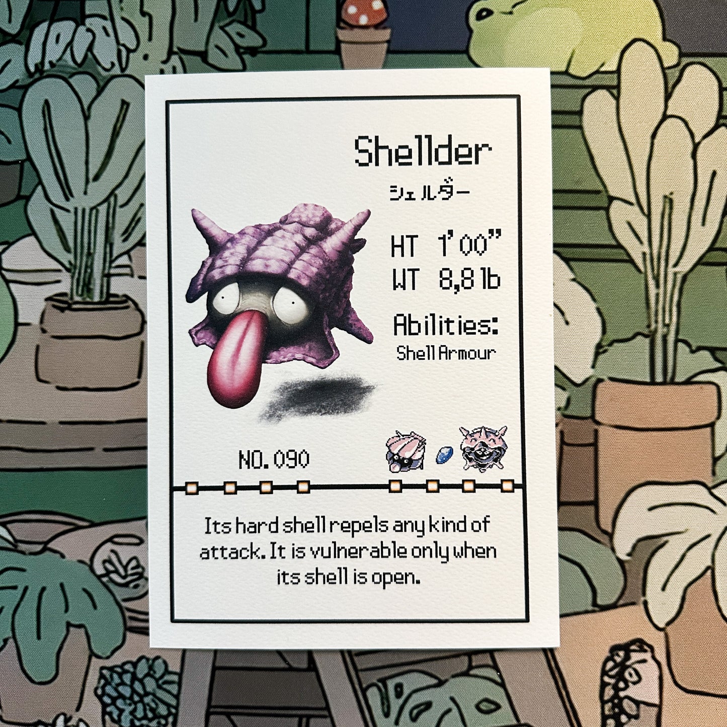 Shellder Pokedex entry print A5