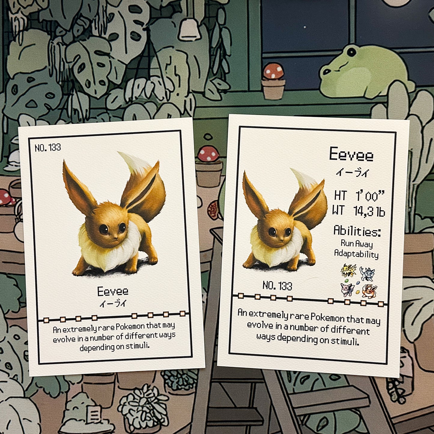 Eevee Pokedex entry print A5