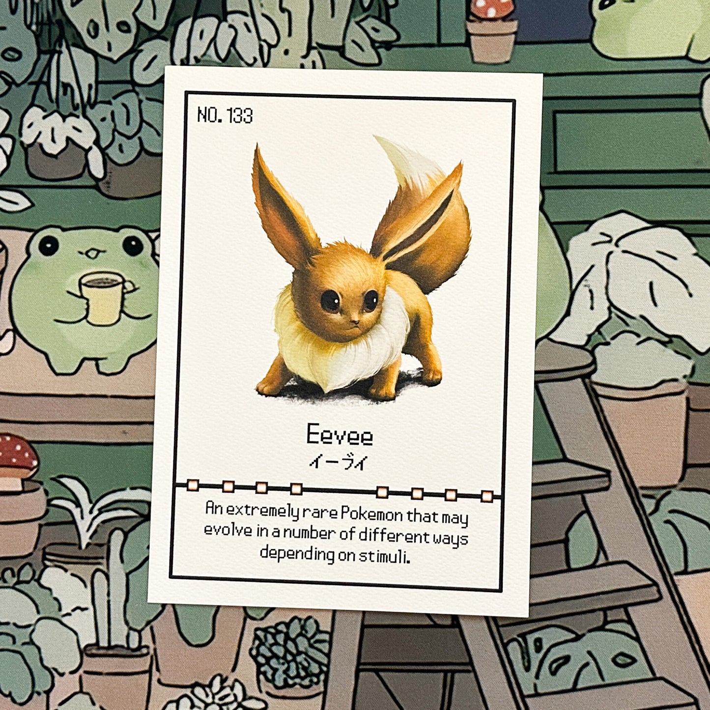 Eevee Pokedex entry print A5