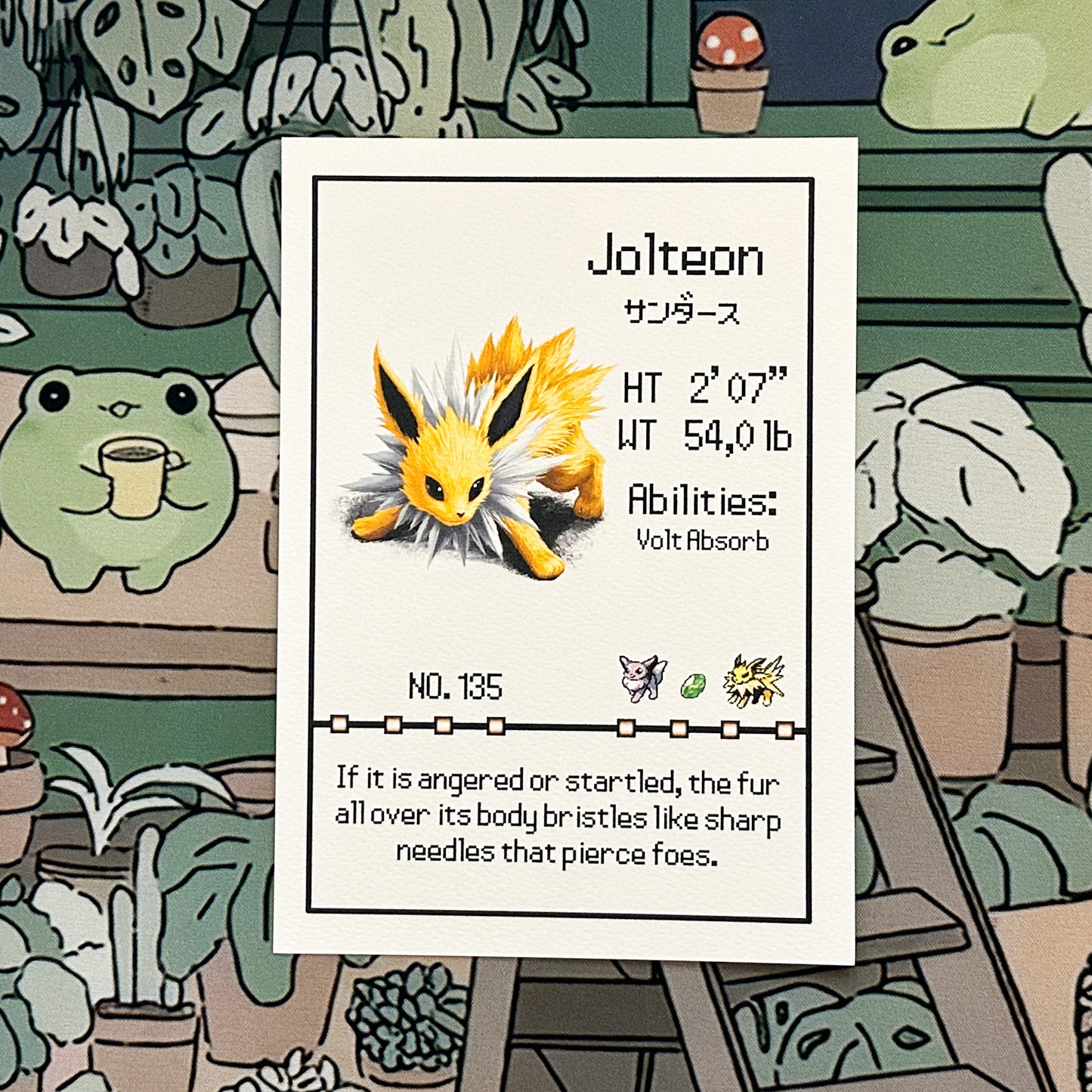 Jolteon Pokedex entry print A5