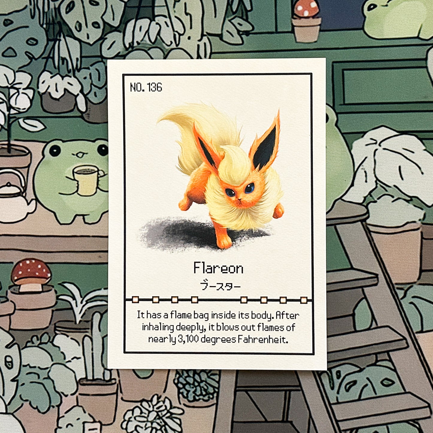 Flareon Pokedex entry print A5