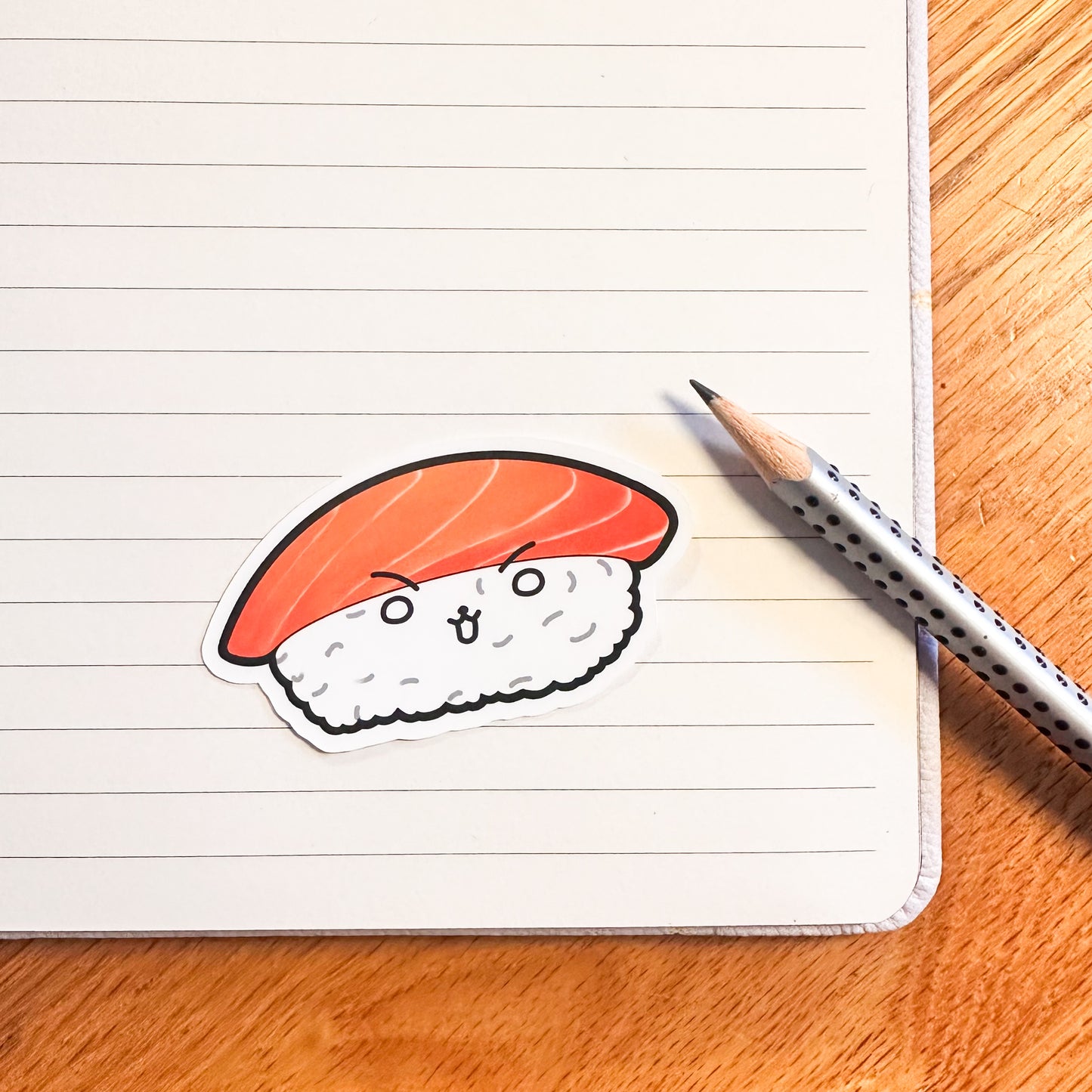 The salmon variant of the sushi matte sticker set