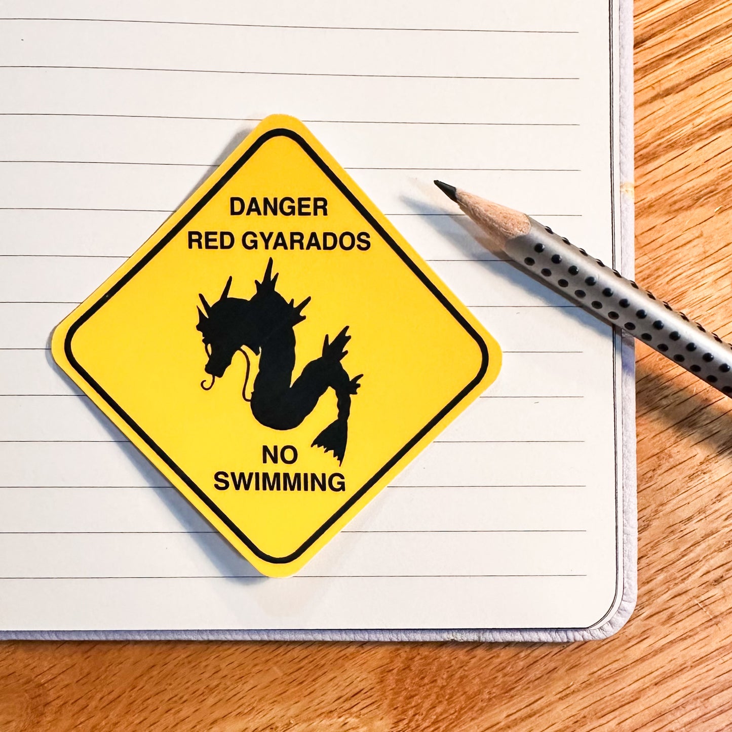 The pokemon gyarados no swimming sticker for Pokemon sticker set of caution signs for Gyarados, snorlax, team rocket, spearow, kangaskhan, tall grass