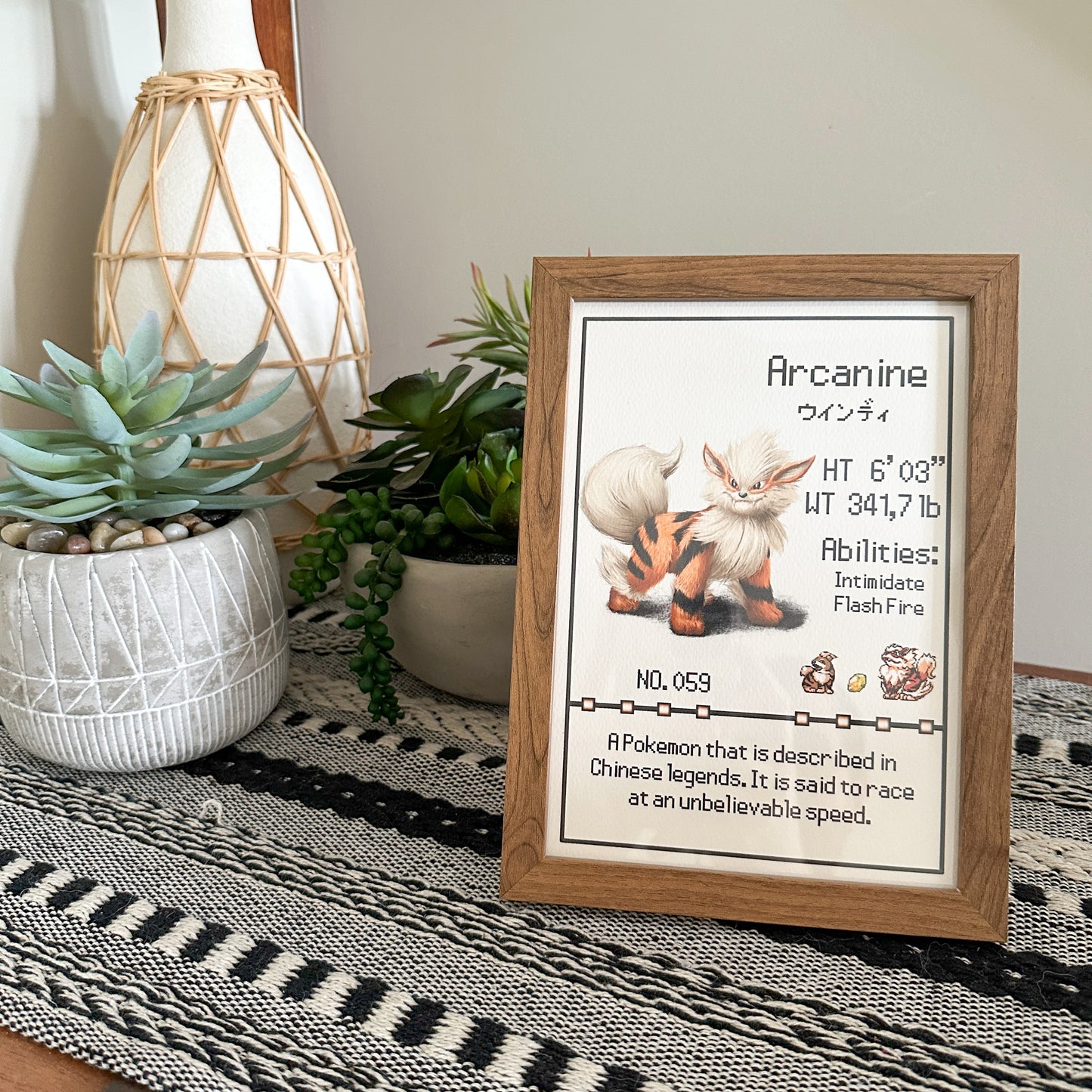 #059 Arcanine Pokedex Print