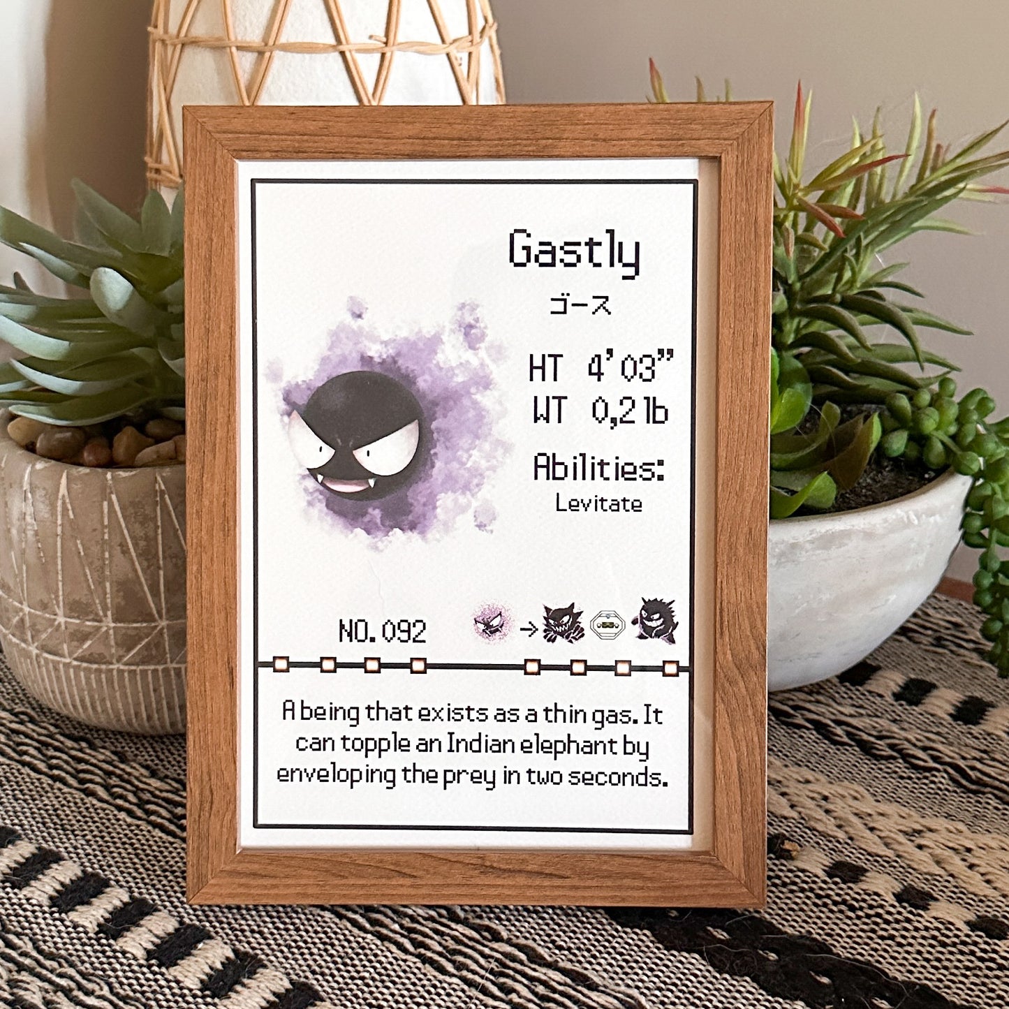 #092 Gastly Pokedex Print
