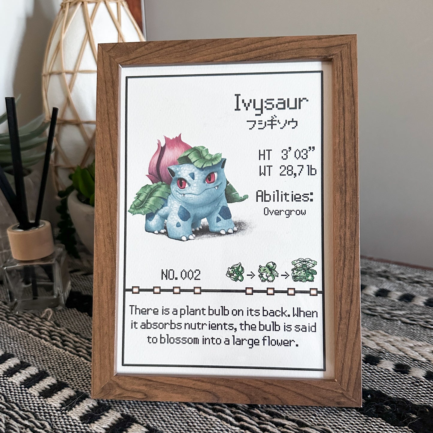 #002 Ivysaur Pokedex Print
