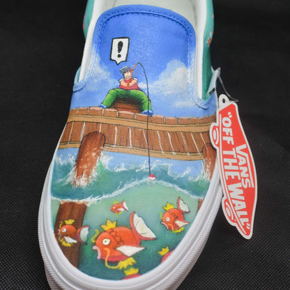 showing the left shoe  for the custom water type pokemon shoes
