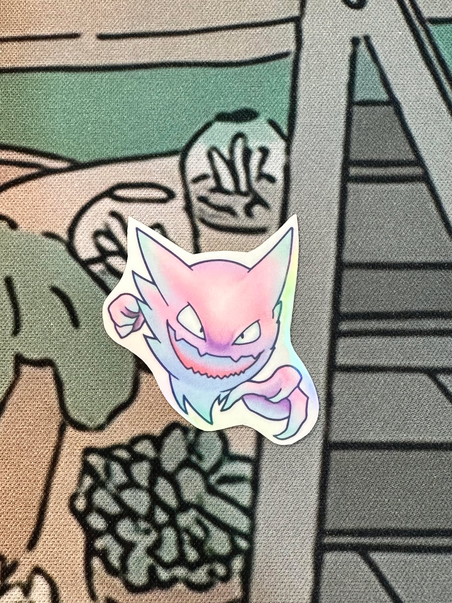 showing the haunter by itself with a different background for the pastel pokemon gengar, haunter and gastly stickers
