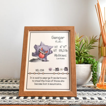 #094 Gengar Pokedex Print