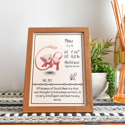 Mew Pokedex Print