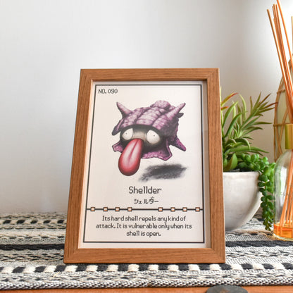 #090 Shellder Pokedex Print