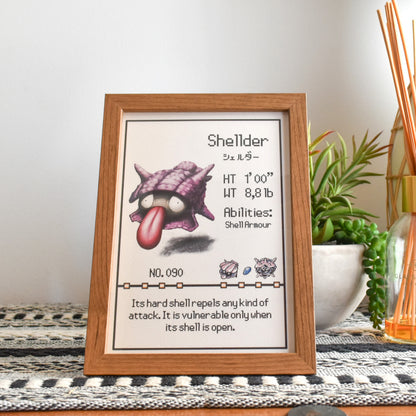 #090 Shellder Pokedex Print