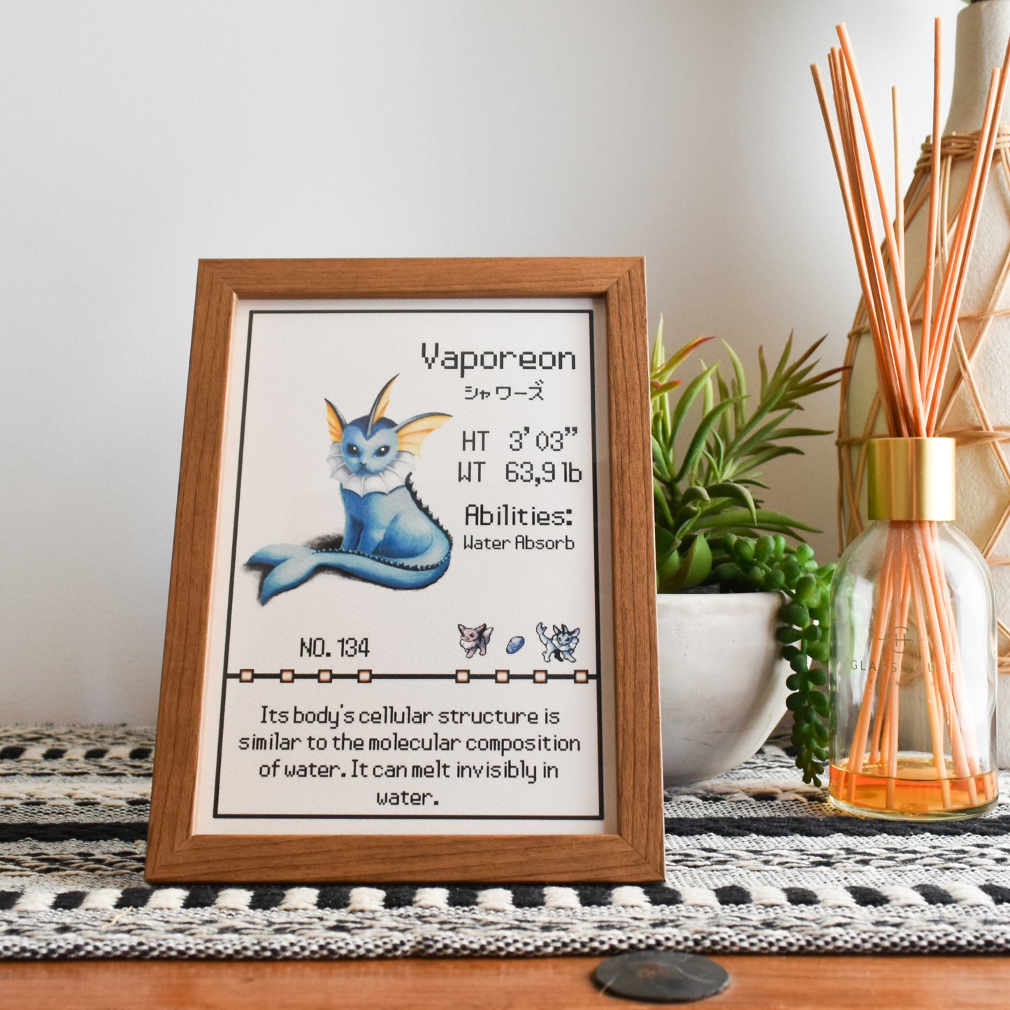 Vaporeon Pokedex print