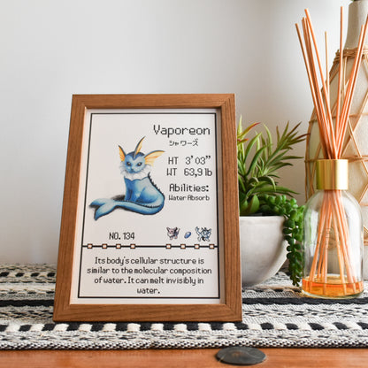 Vaporeon Pokedex print