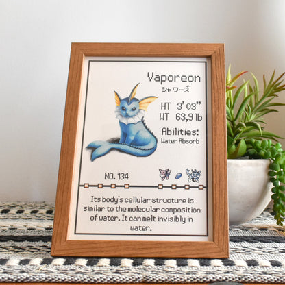 #134 Vaporeon Pokedex print