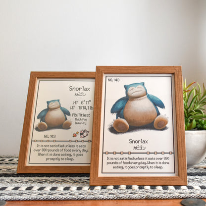 #143 Snorlax Pokedex Print