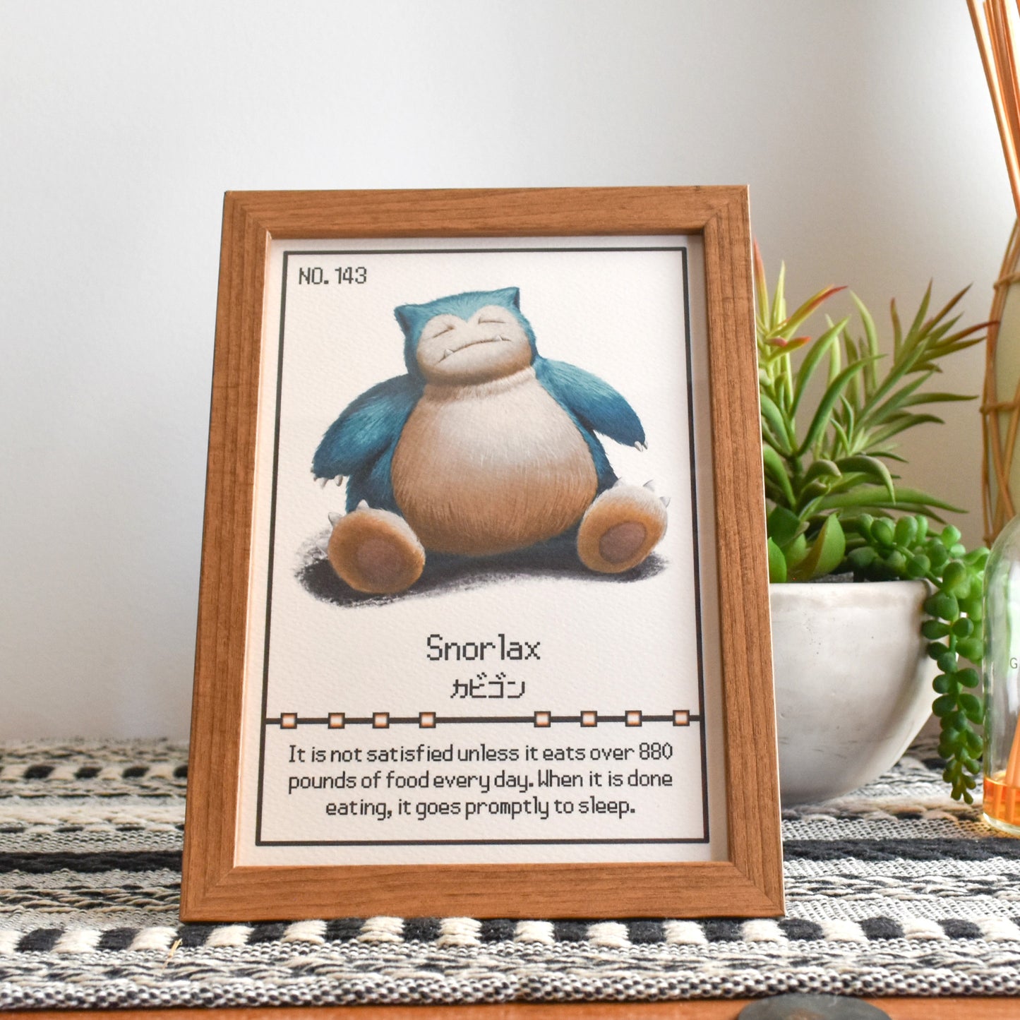 #143 Snorlax Pokedex Print