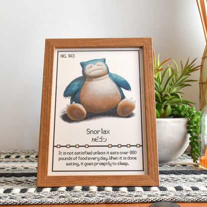 #143 Snorlax Pokedex Print