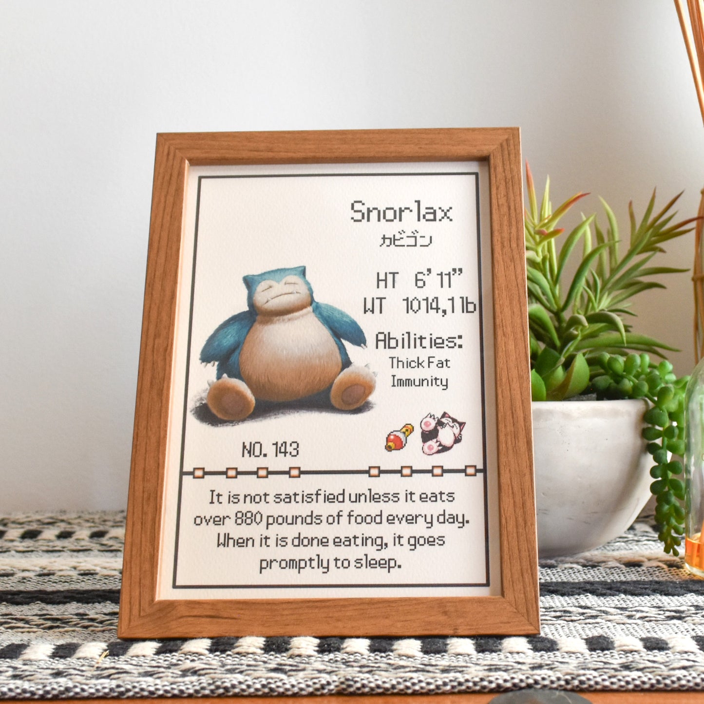 #143 Snorlax Pokedex Print