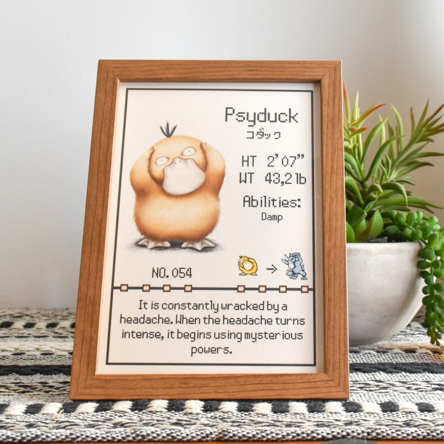 #054 Psyduck Pokedex Print