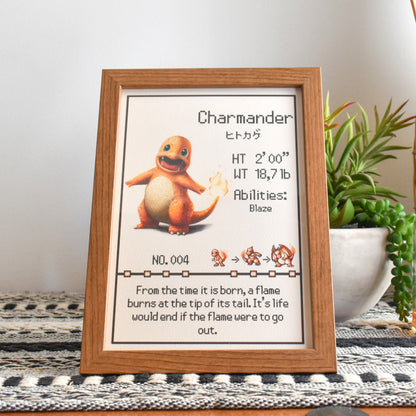 #004 Charmander Pokedex Print