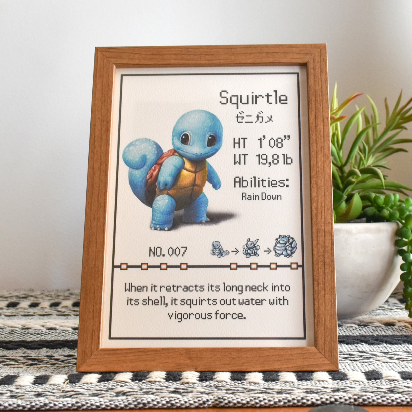 #007 Squirtle Pokedex Print