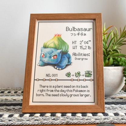 #001 Bulbasaur Pokedex Print