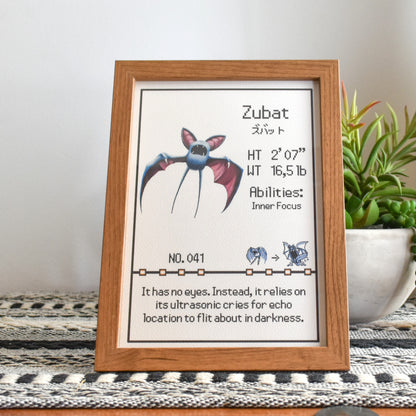#041 Zubat Pokedex Print