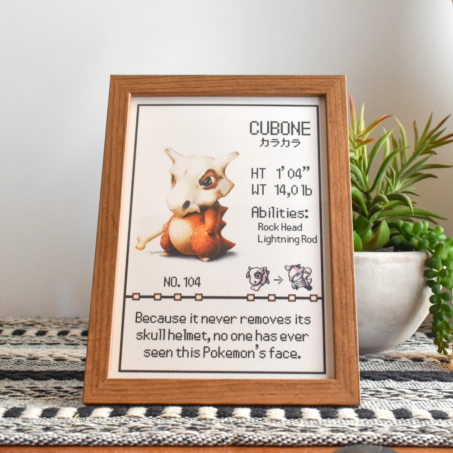 #104 Cubone Pokedex Print
