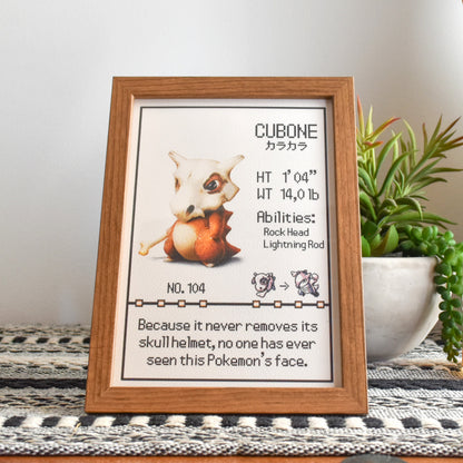 #104 Cubone Pokedex Print