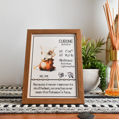 Cubone Pokedex Print