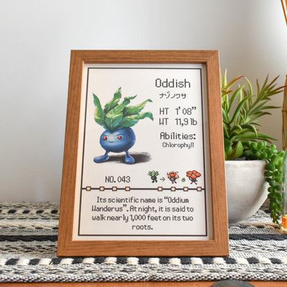#043 Oddish Pokedex Print