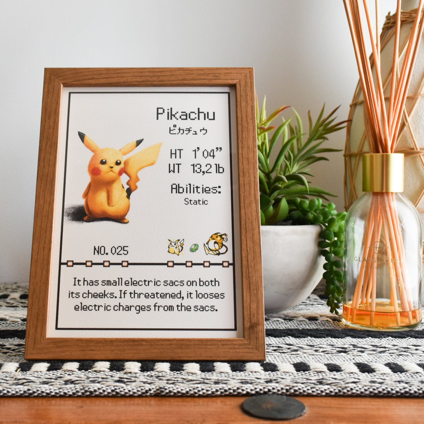 Pikachu Pokedex Print
