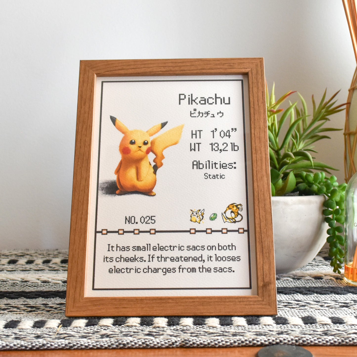 #025 Pikachu Pokedex Print