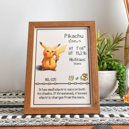 #025 Pikachu Pokedex Print
