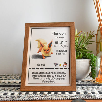 #136 Flareon Pokedex Print
