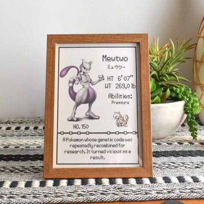 #150 Mewtwo Pokedex Print