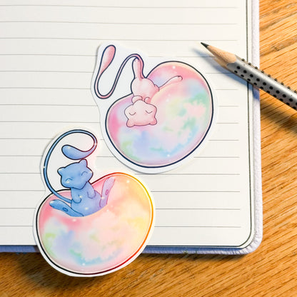 showing both variants together for the pokemon mew sticker